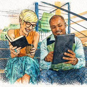 Real Brand This visual represents brand authenticity in action, showing a human-centric approach to problem-solving and partnership